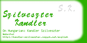 szilveszter kandler business card
